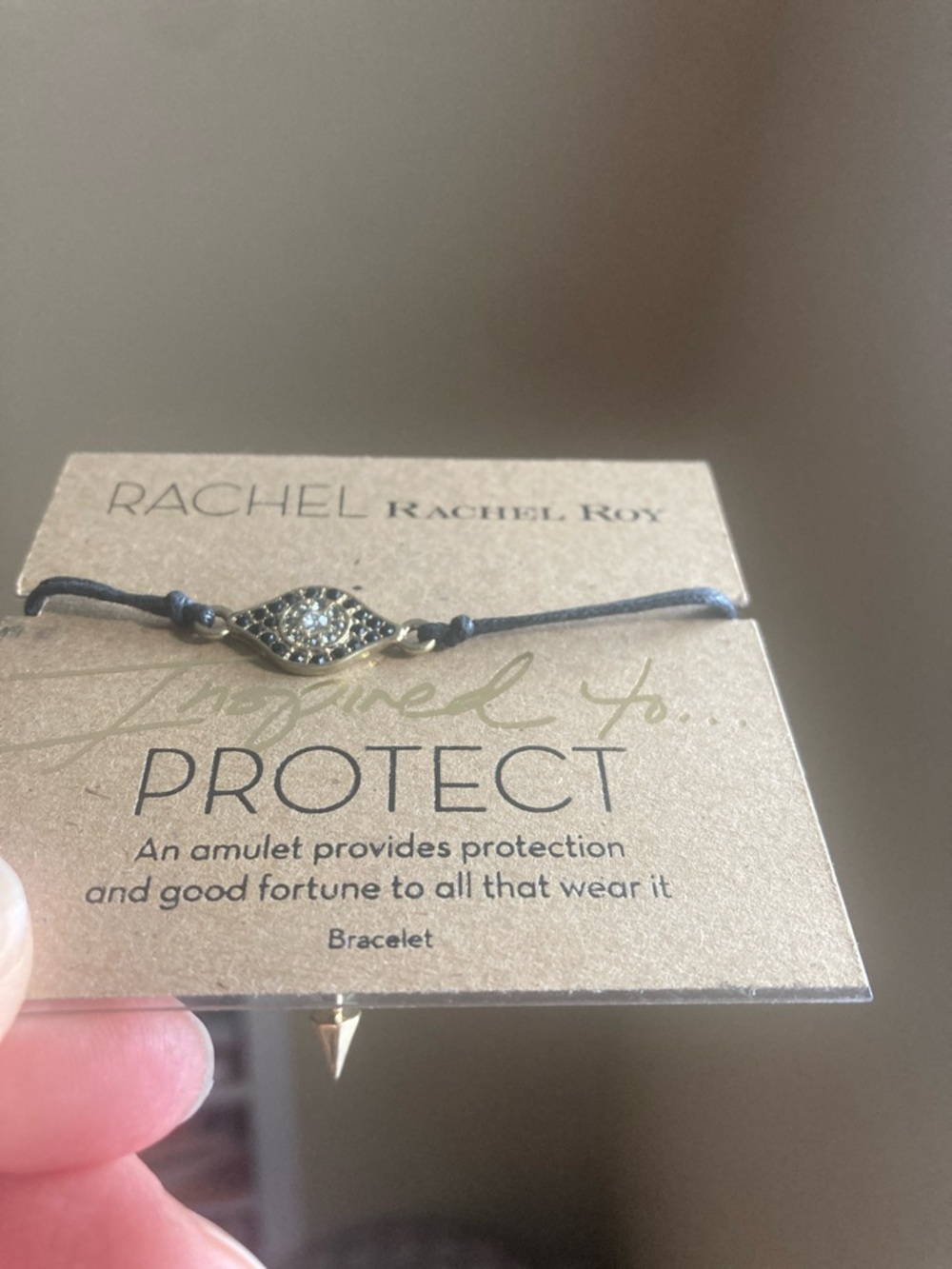 RACHEL Rachel Roy Black Cord Bracelet with Gold-Tone Eye Charm - Picture 6 of 6